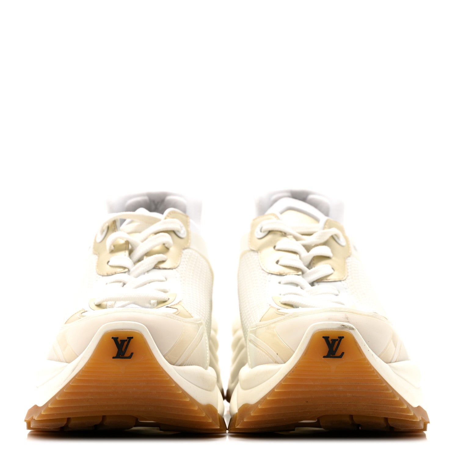 Louis Vuitton Monogram Calfskin Run 55 Sneakers 40 White 1811563
