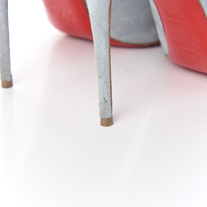 Christian Louboutin Veau Velours Pigalle Follies 100 Pumps 39.5 Nuage 11 of 13