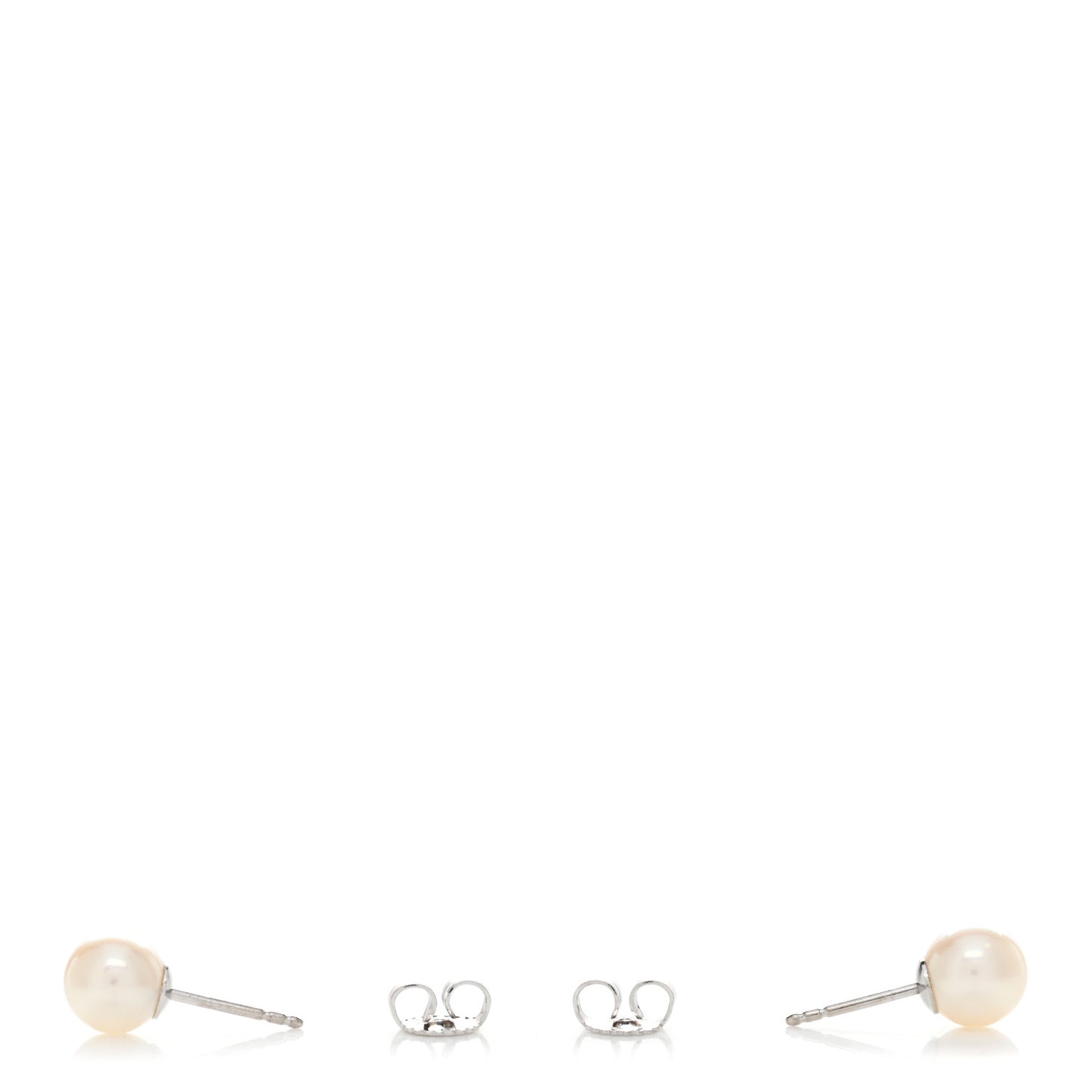 18K White Gold 7-7.5mm Pearl Stud Earrings