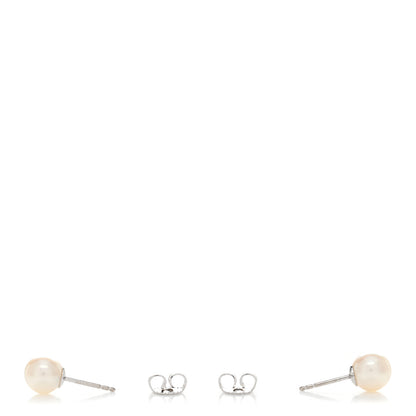 Tiffany 18K White Gold 7-7.5mm Pearl Stud Earrings 3 of 4