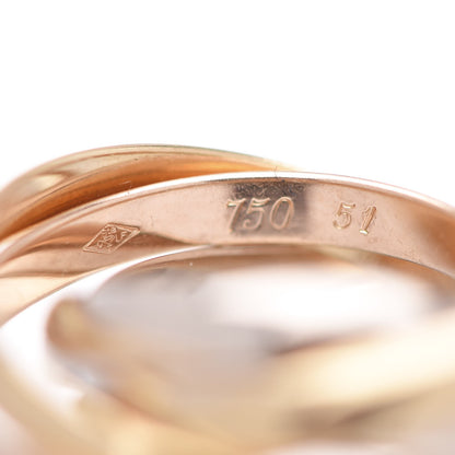 Cartier 18K Pink Yellow White Gold Les Must De Trinity Five Band Ring 51 5.75 6 of 6