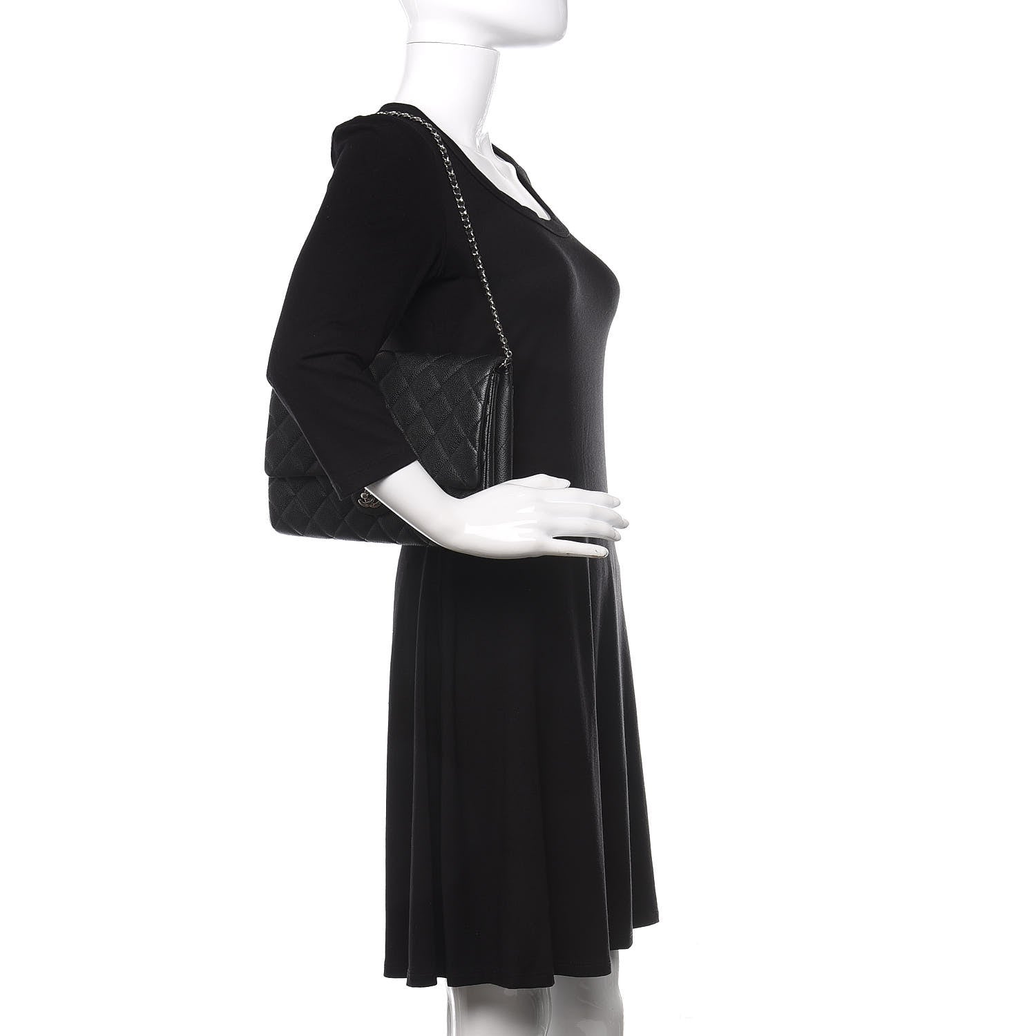 Chanel Caviar Quilted Clutch With Chain Flap Black 2 of 11