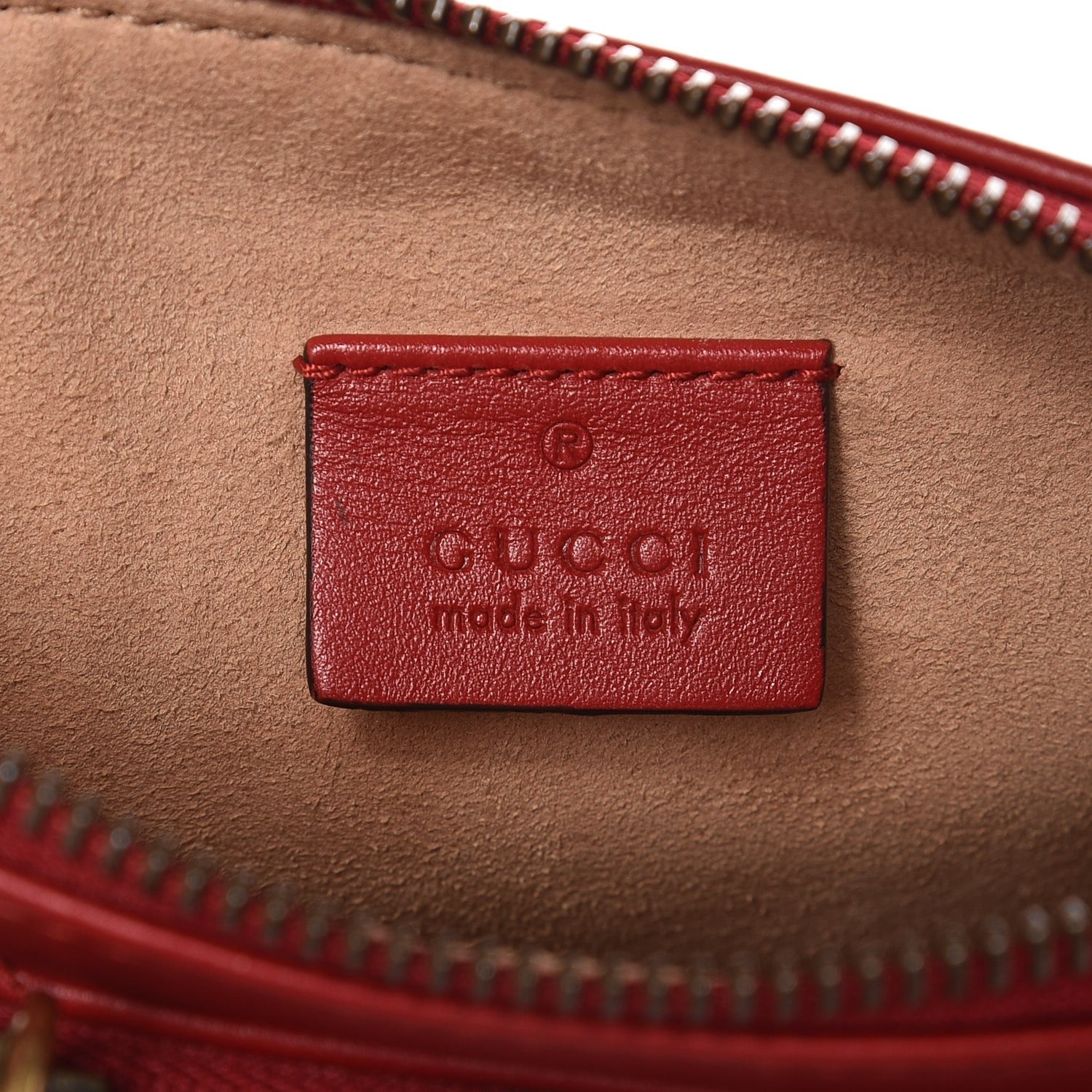 Gucci Calfskin Matelasse Small GG Marmont Double Zip Shoulder Bag Hibiscus Red 9 of 10