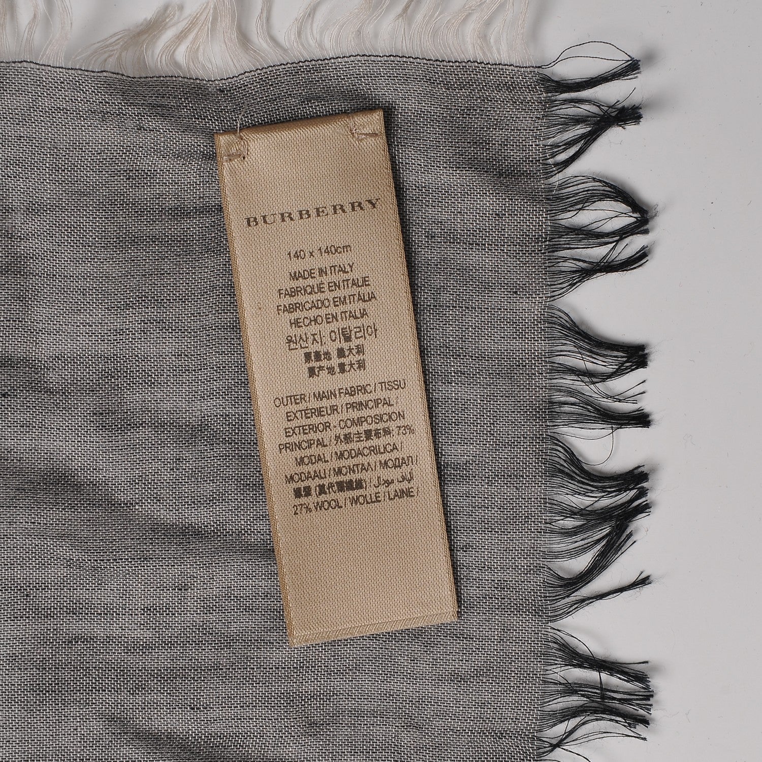 Burberry Modal Wool Giant Check Scarf Dark Trench 3 of 5