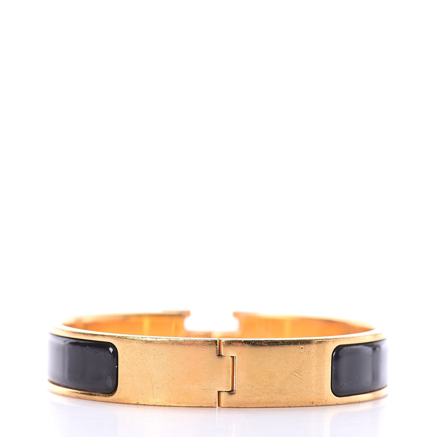 Enamel Narrow Clic Clac H Bracelet PM Black