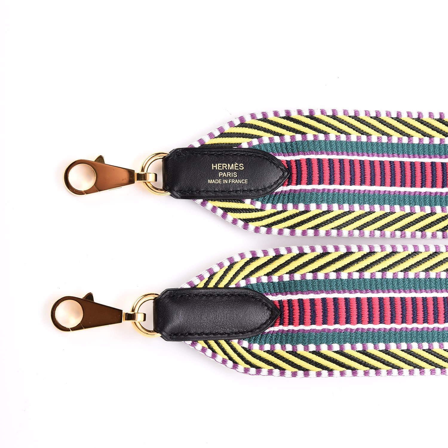 Hermes Toile Swift 50mm Sangle Cavale Shoulder Strap Multicolor Noir 3 of 5