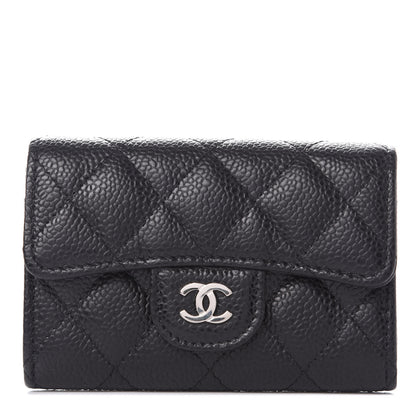 Chanel Caviar Quilted Flap Card Holder Wallet Black 1 of 11
