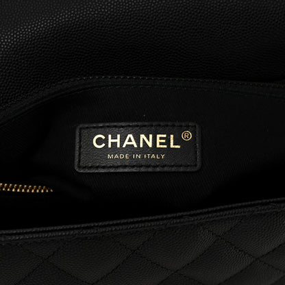 Chanel Caviar Lizard Embossed Quilted Medium Coco Handle Flap Black 6 of 11