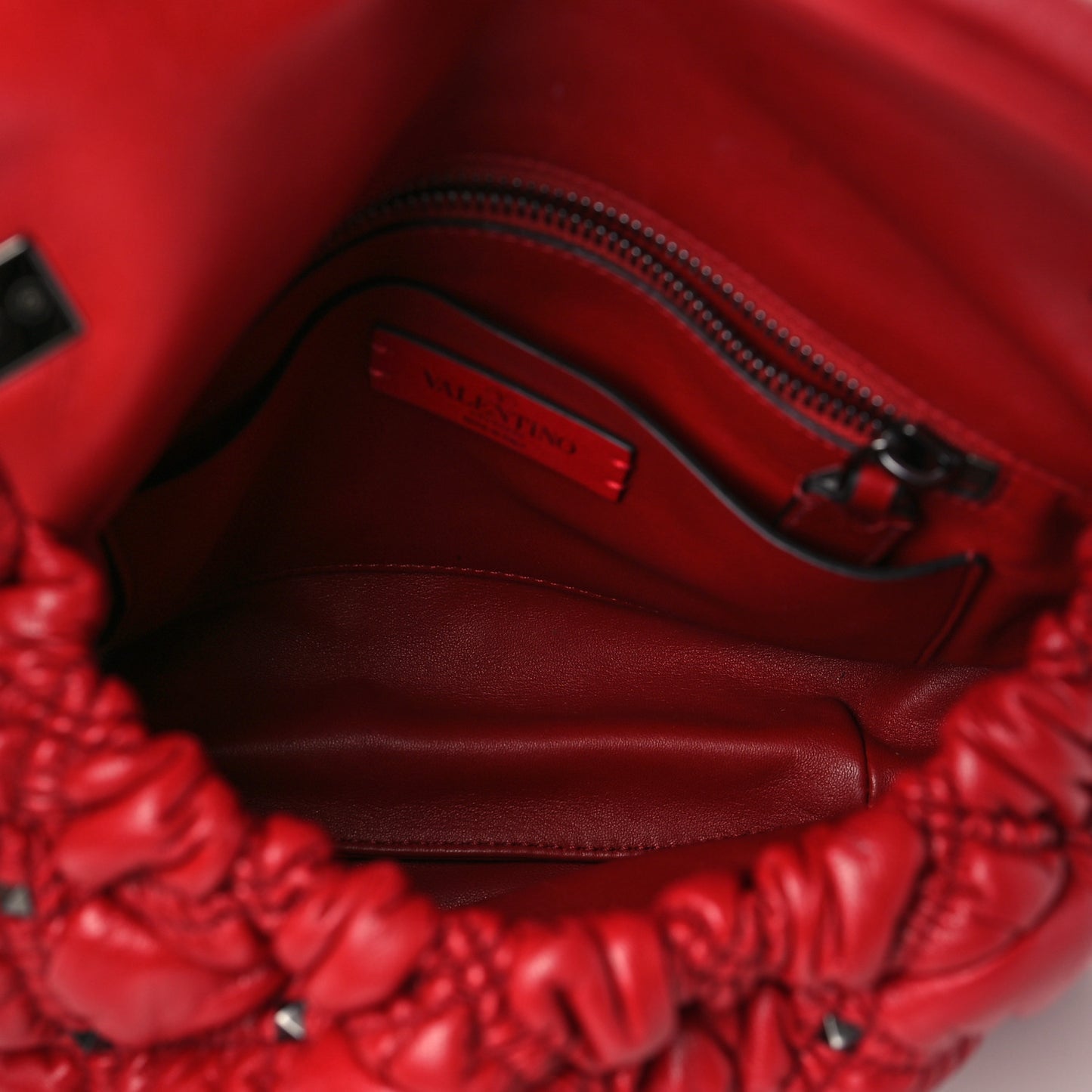 Nappa Medium Spikeme Shoulder Bag Red