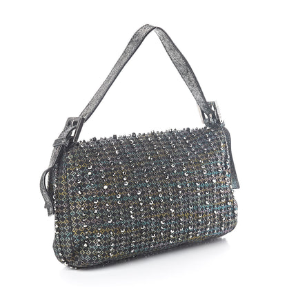 Fendi Beaded Baguette Black Cracle 3 of 9