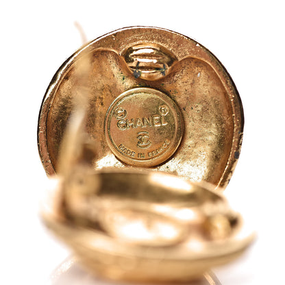 Chanel CC Button Clip On Earrings Gold 4 of 4