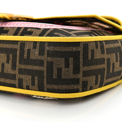 Fendi Fabric Jacquard FF Floral Embroidered Baguette Tobacco Moro Multicolor 10 of 10