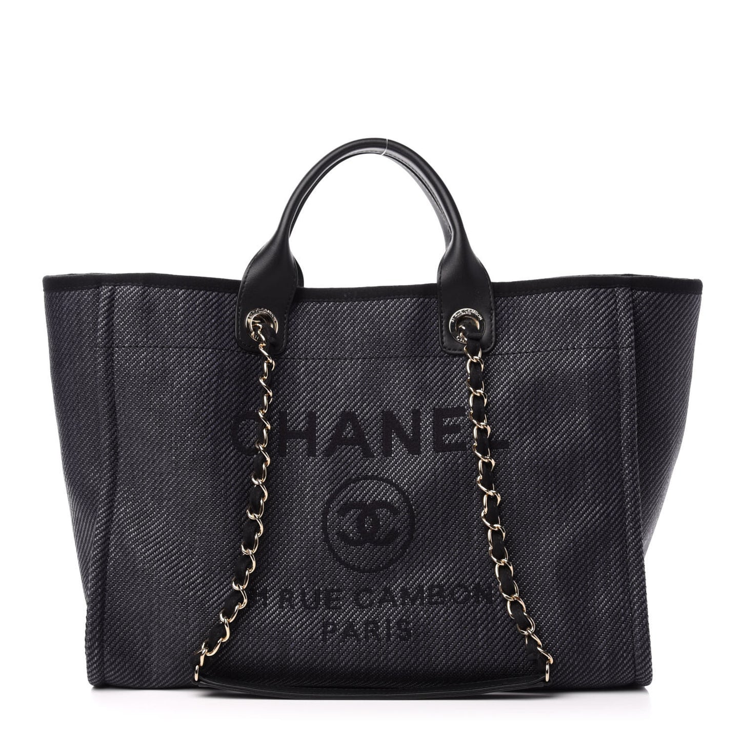 Mixed Fibers Calfskin Medium Deauville Tote Blue