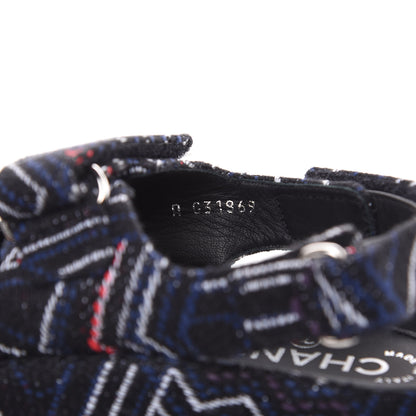 Chanel Tweed Lambskin Light Up LED Flat Sandals 36 Black Navy Red 8 of 11