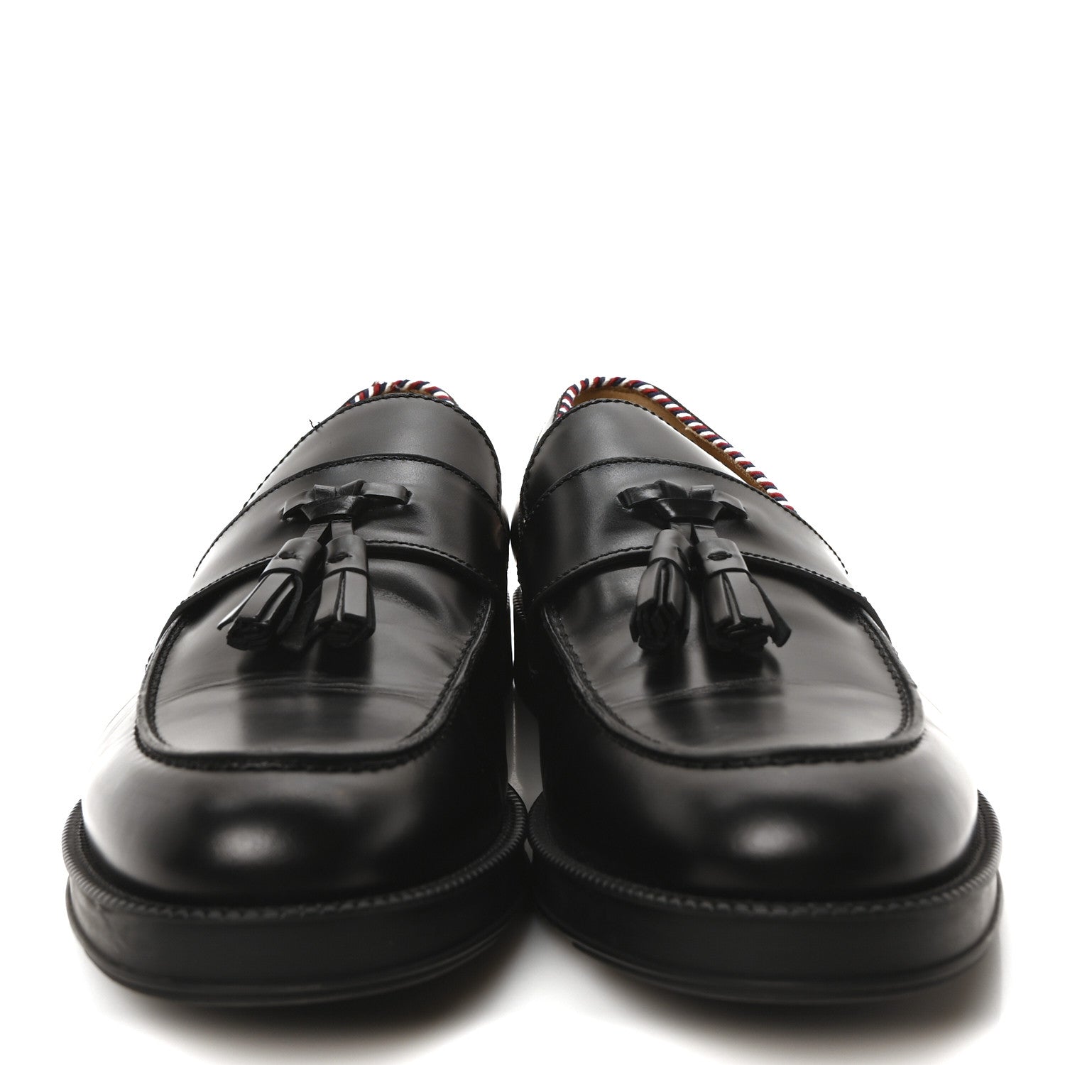 Gucci Calfskin Sylvie Web Tassel Mens Loafers 9 Black 3 of 9