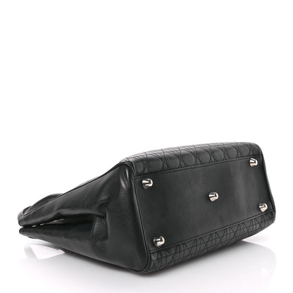 Christian Dior Calfskin Cannage D Buckle Tote Black 4 of 13