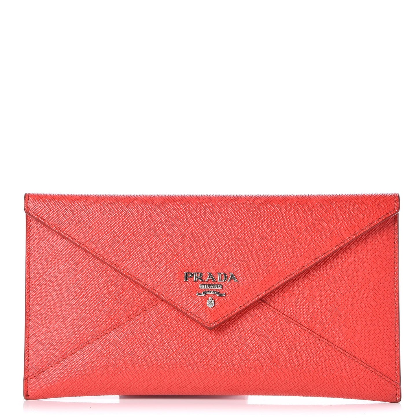 Saffiano Metal Envelope Wallet Red