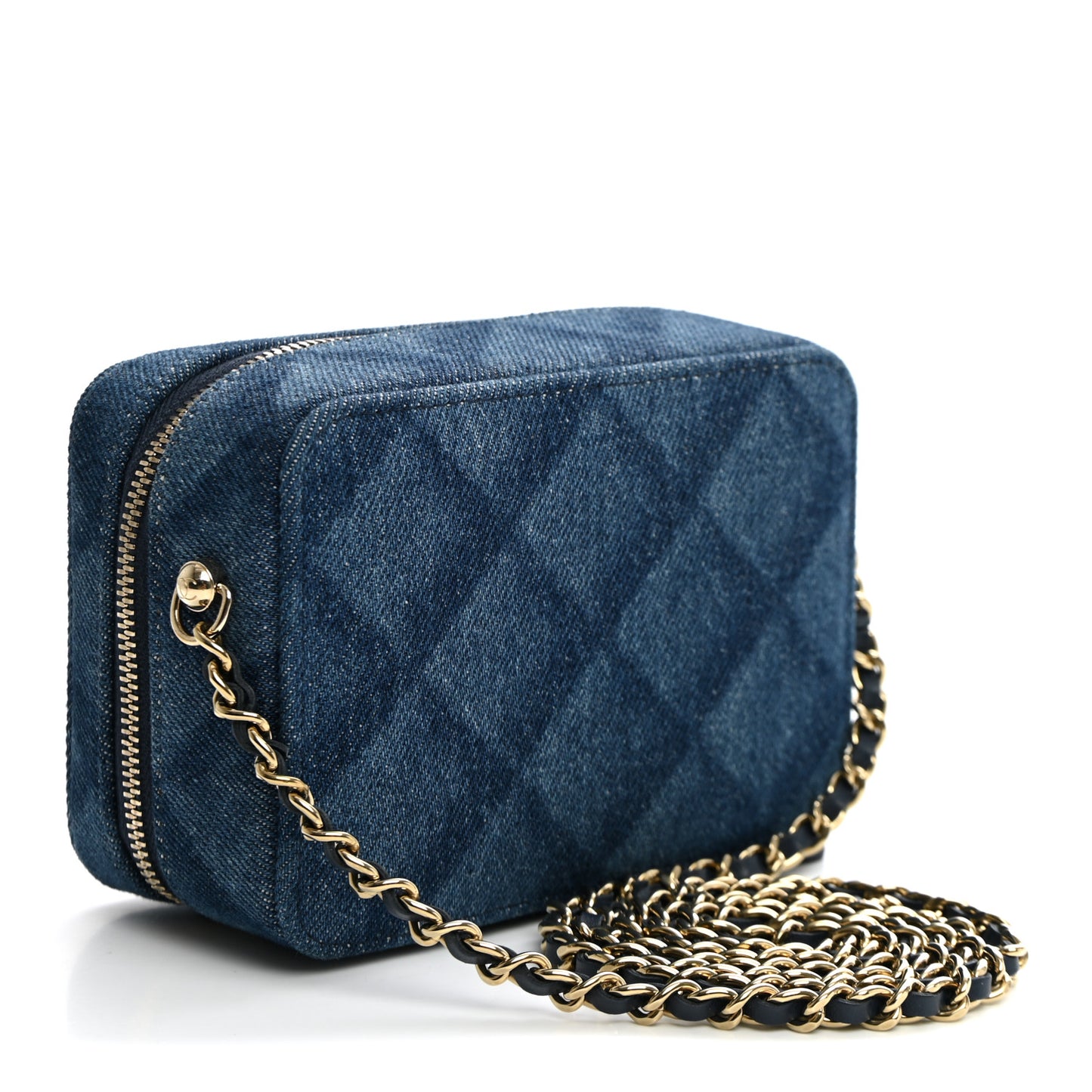 Printed Denim CC Camera Case Blue