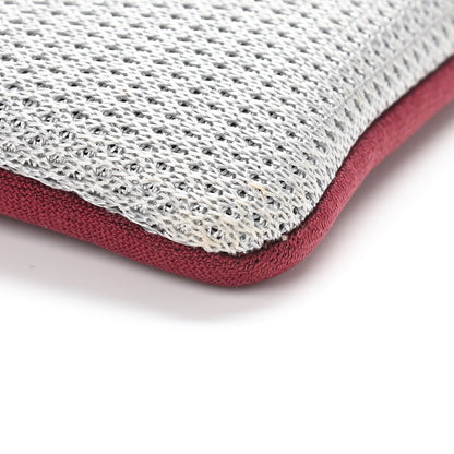 Prada Neoprene Mesh Pouch Burgundy Silver 6 of 9