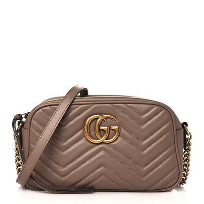 Gucci Calfskin Matelasse Small GG Marmont Chain Shoulder Bag Porcelain Rose 1 of 10