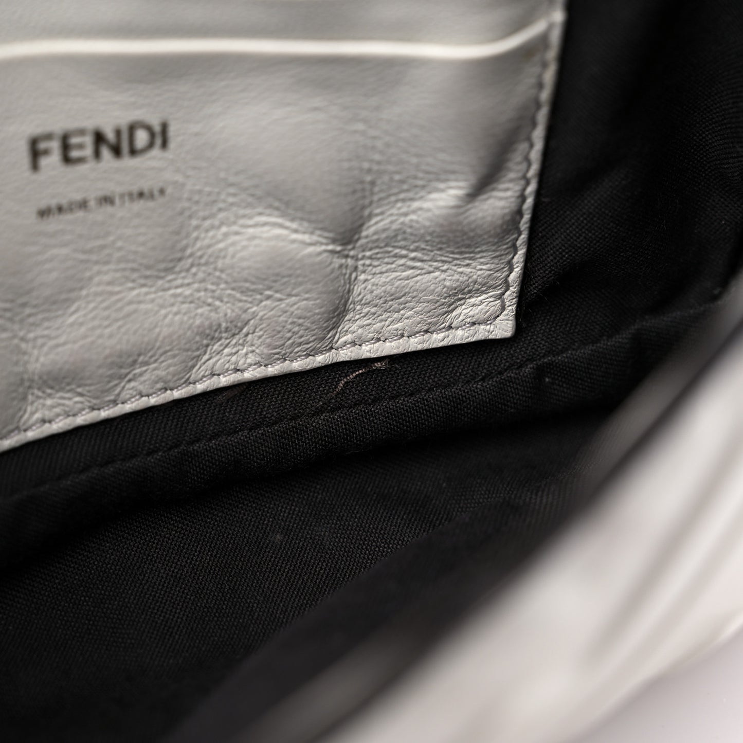 Nappa FF 1974 Embossed Mini Baguette White