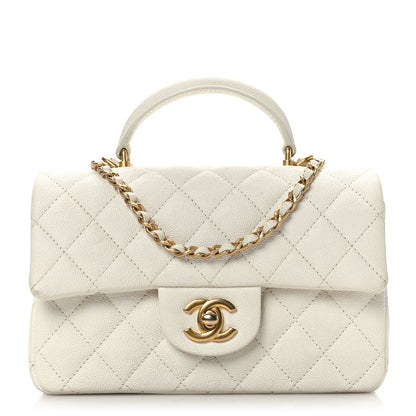 Chanel Caviar Quilted Mini Top Handle Rectangular Flap White 1 of 9