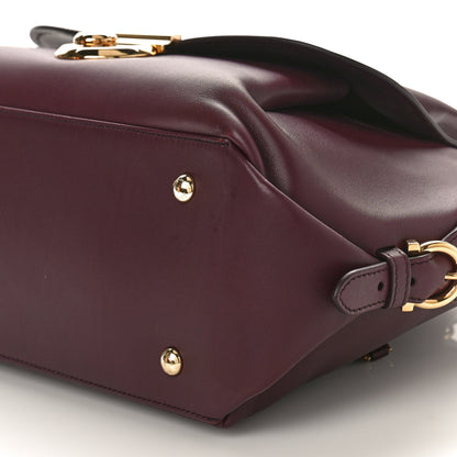 Salvatore Ferragamo Calfskin Fiamma Bag Rouge Black 8 of 8
