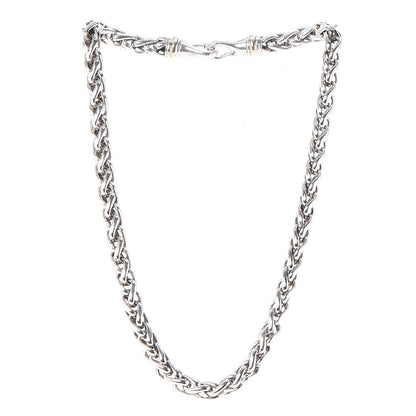 David Yurman Sterling Silver 14K Yellow Gold 8mm Wheat Chain Necklace 3 of 4