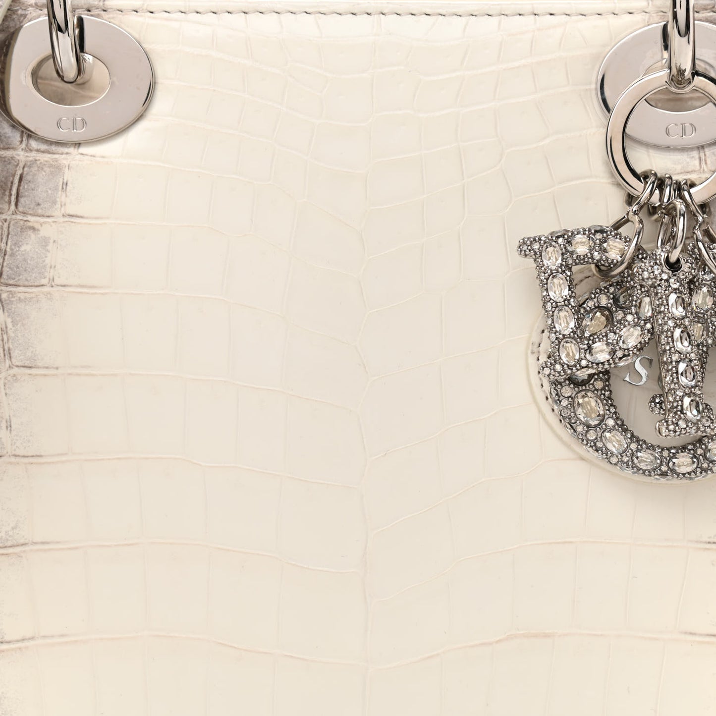 Niloticus Crocodile Himalaya Crystal Medium Lady Dior White