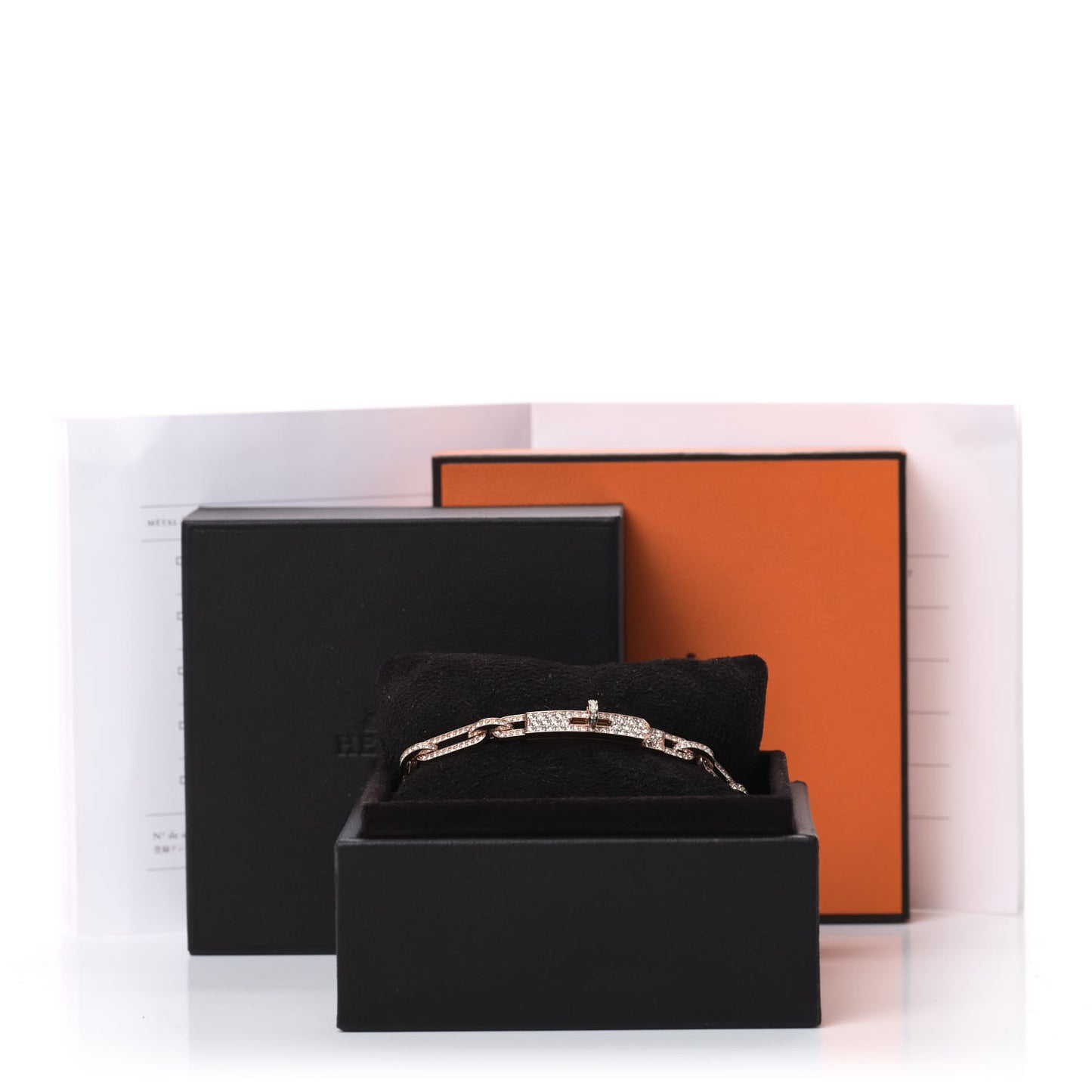 18K Rose Gold Diamond Full Pave PM Kelly Chaine Bracelet SH