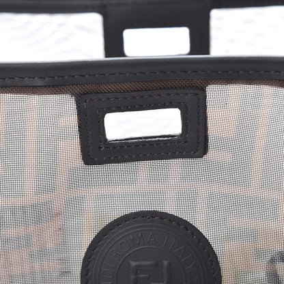 Fendi Mesh Vitello Century FF 1974 Mini Peekaboo Defender Cover Marrone Black Ebano 9 of 9