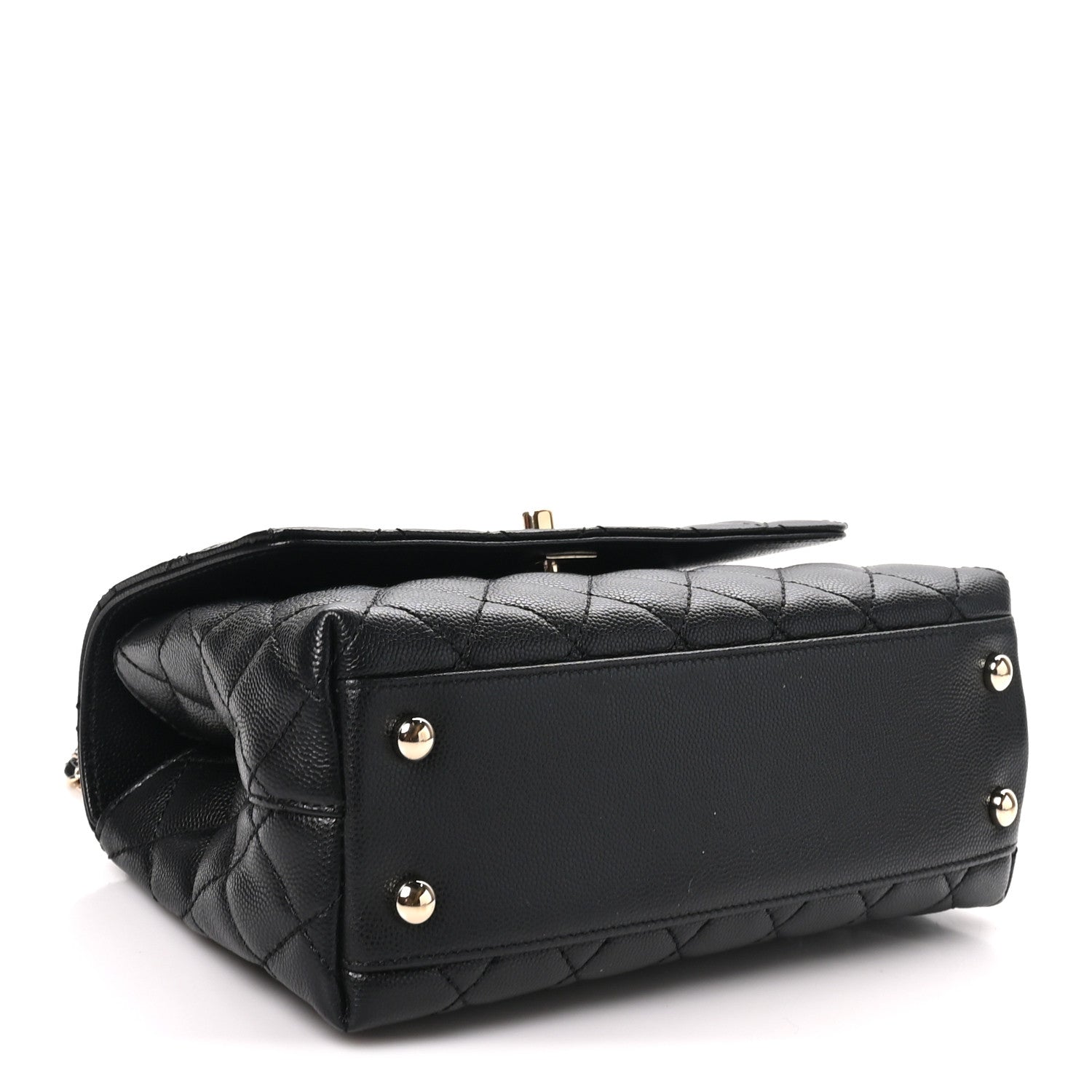 Chanel Caviar Quilted Lizard Embossed Mini Coco Handle Flap  Black 4 of 10