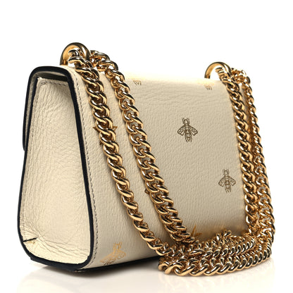 Gucci Grained Calfskin Bee Star Small Padlock Shoulder Bag White 3 of 11