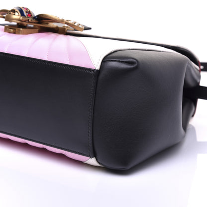 Gucci Calfskin Bamboo Trapuntata Queen Margaret Top Handle Bag Blue Agata Hibiscus Red Mystic White Sugar Pink 7 of 12