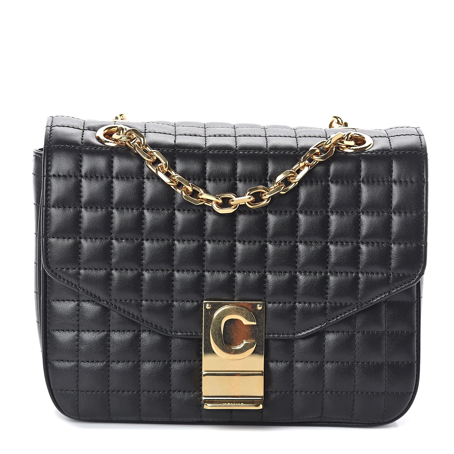 Celine Calfskin Quilted Small C Bag Black 1 of 7