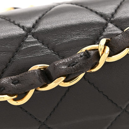 Chanel Lambskin Quilted Medium Double Flap Black 14 of 15