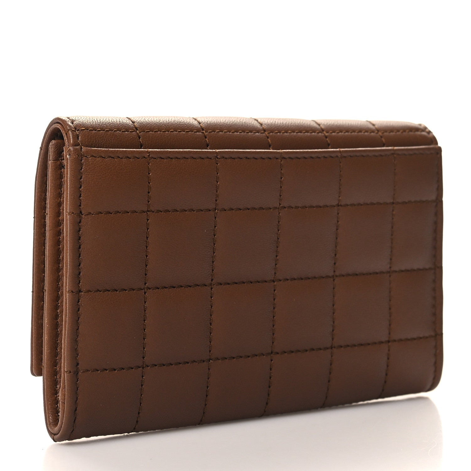 Saint Laurent Goatskin Carre Quilted Cassandre Small Envelope Wallet Fox 3 of 8