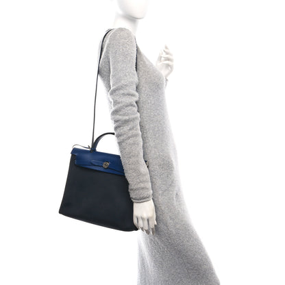 Hermes Military Toile Vache Hunter Herbag Zip 31 PM Bleu Marine Bleu Saphir 2 of 11