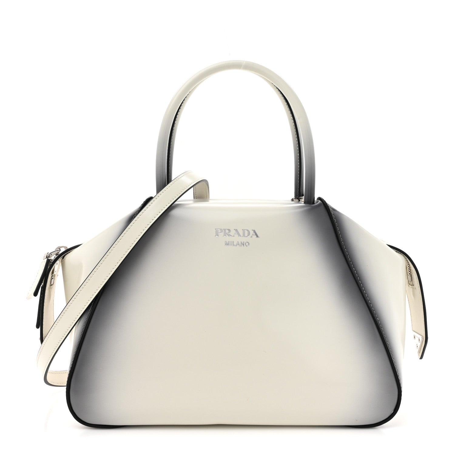 Prada Spazzolato Small Supernova Handbag White Sfumato 1 of 14