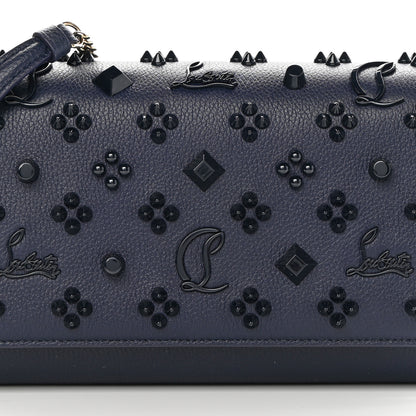 Christian Louboutin Calfskin Spikes Loubinthesky Paloma Clutch Navy 8 of 12