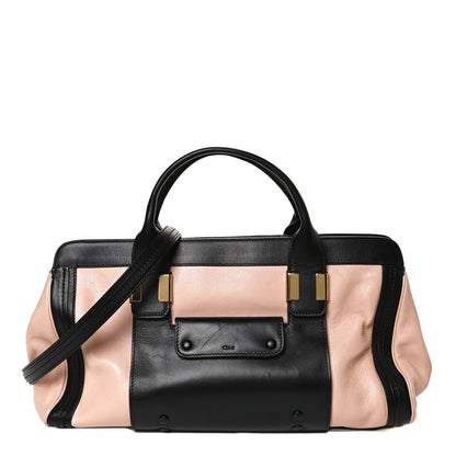 Chloe Calfskin Medium Alice Satchel Beige Black 1 of 10