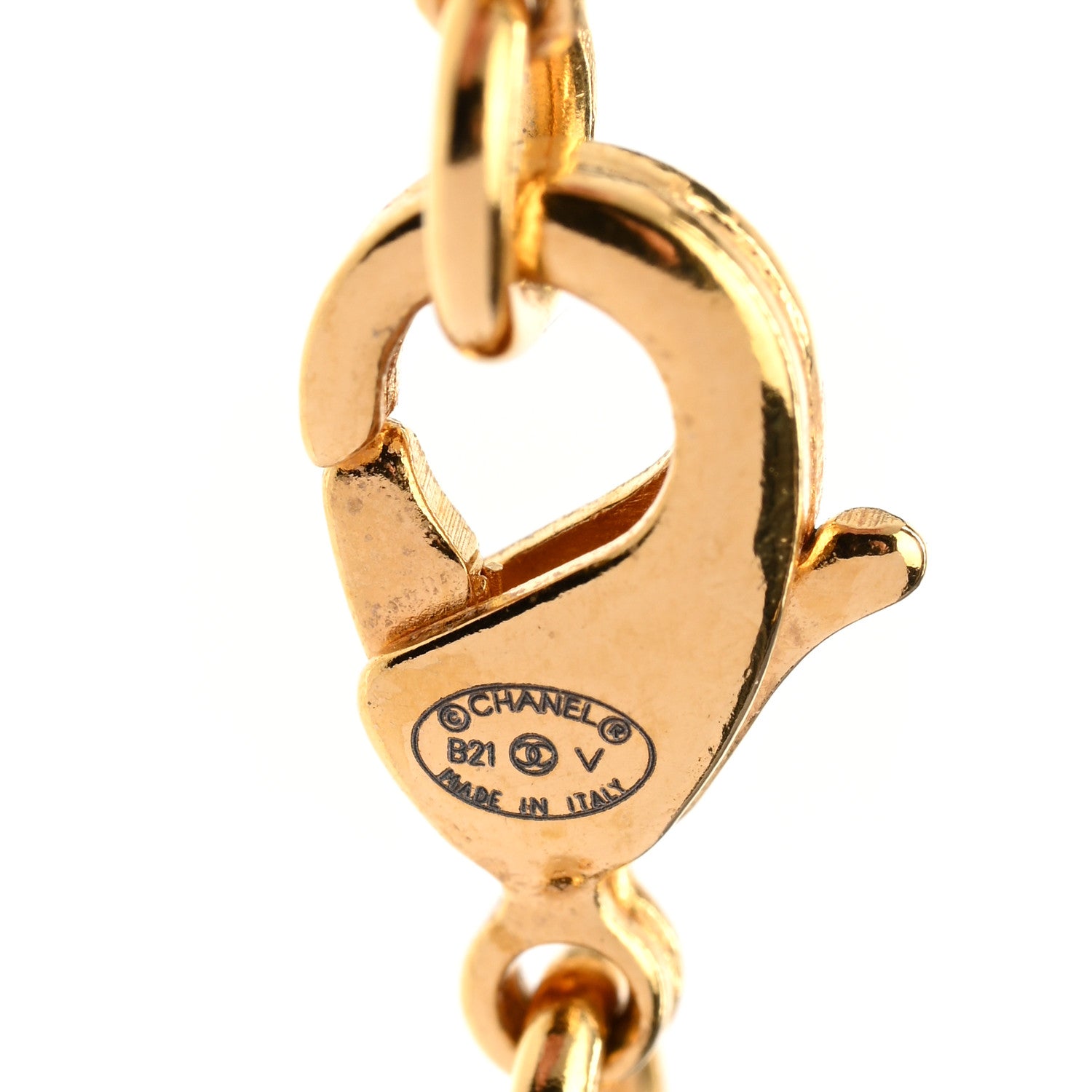 Chanel Metal CC Paris Button Necklace Gold 5 of 6
