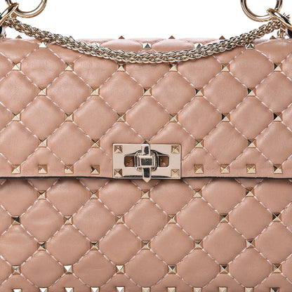 Valentino Garavani Nappa Medium Rockstud Spike Shoulder Bag Camel Rose 7 of 12