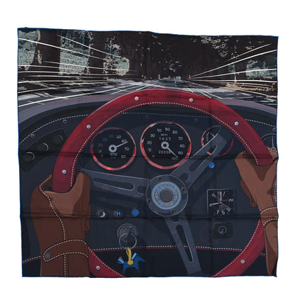 Hermes Silk Double Face Formula One Scarf 90 Anthracite Marron Bleu 1 of 5
