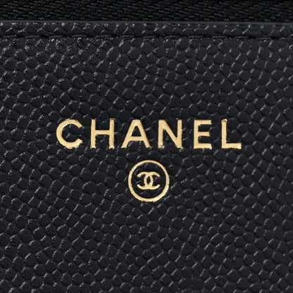 Chanel Caviar Quilted Perforated Metal Wallet On Chain WOC Navy 6 of 10