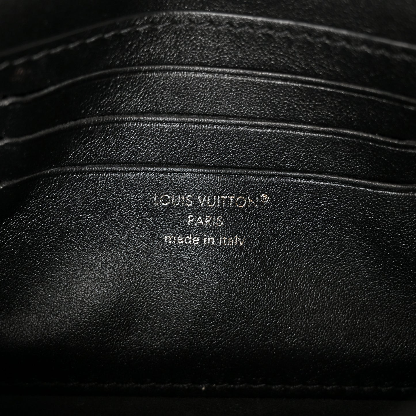 Calfskin LV Bloom Wallet On Chain Black