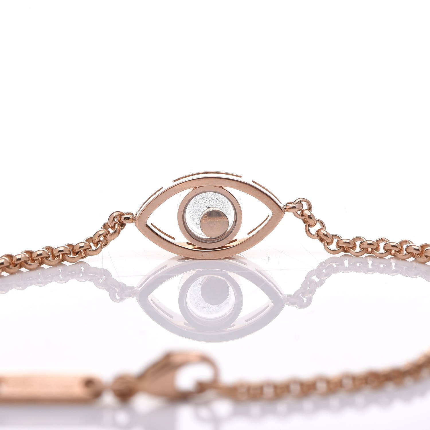 Chopard 18K Rose Gold Diamond Good Luck Charms Eye Bracelet 6 of 8