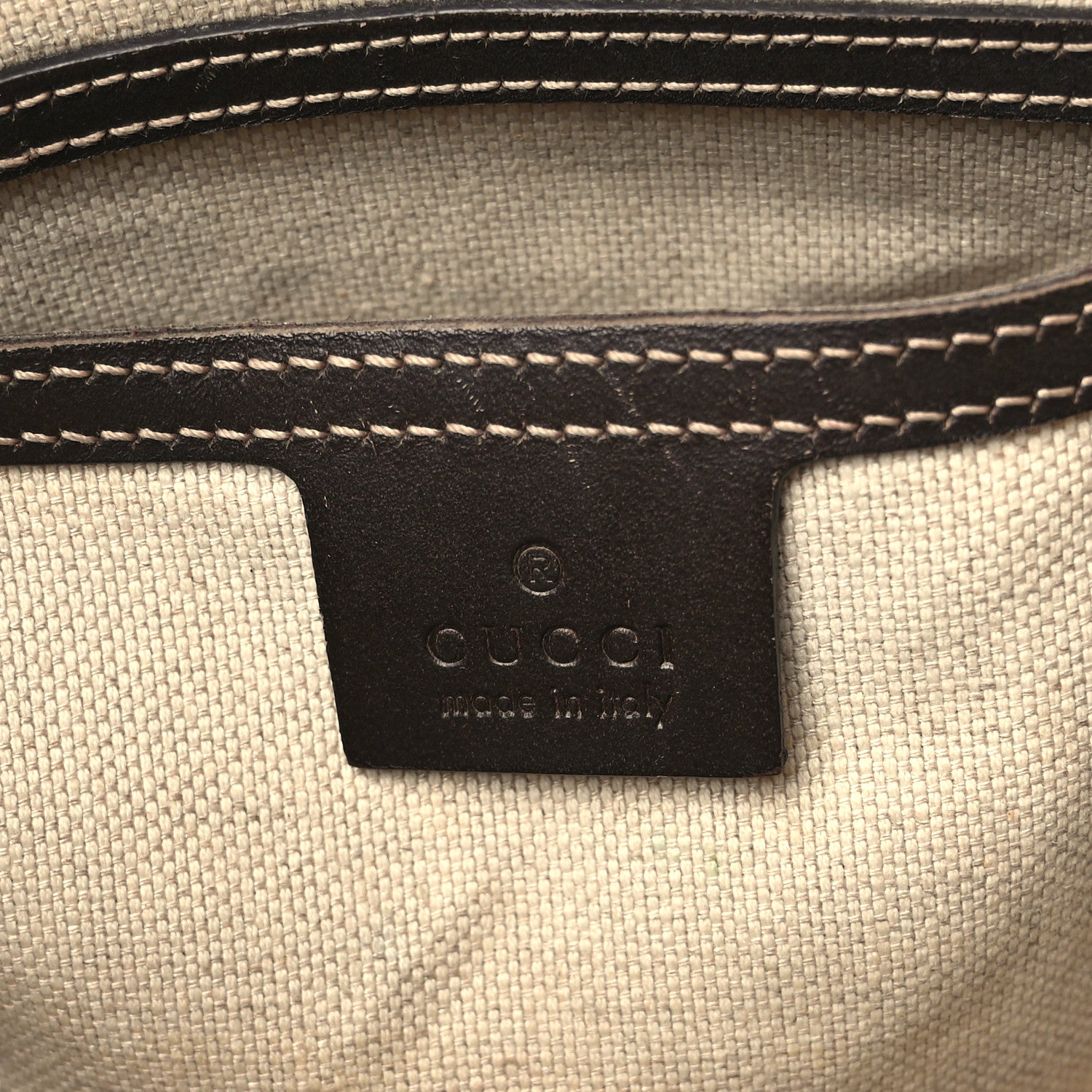 Gucci GG Supreme Monogram Selleria Calfskin Small Flat Side Zip Messenger Bag Beige Ebony Cocoa Dark Chocolate 6 of 11