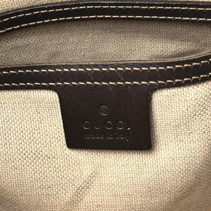 Gucci GG Supreme Monogram Selleria Calfskin Small Flat Side Zip Messenger Bag Beige Ebony Cocoa Dark Chocolate 6 of 11