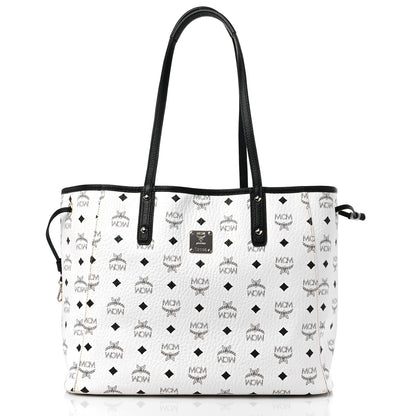 MCM Visetos Medium Project Reversible Shopper Tote White 3 of 17